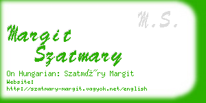 margit szatmary business card